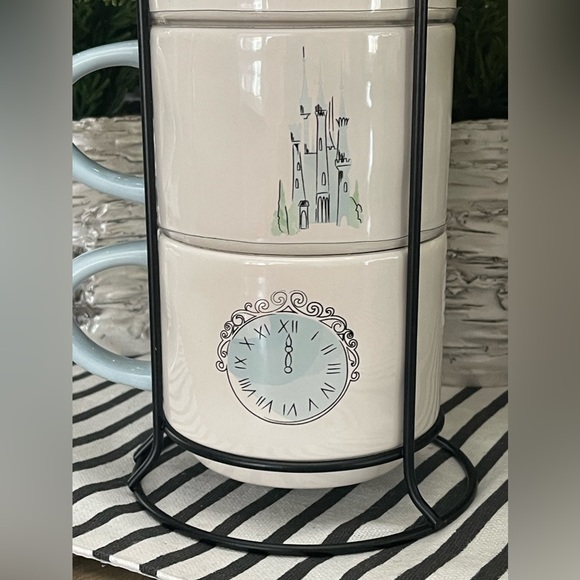 NWT - Rae Dunn “CINDERELLA, BIBBIDI, BOBBIDI, BOO!” Set of 4 Stacker Mugs - Picture 5 of 8